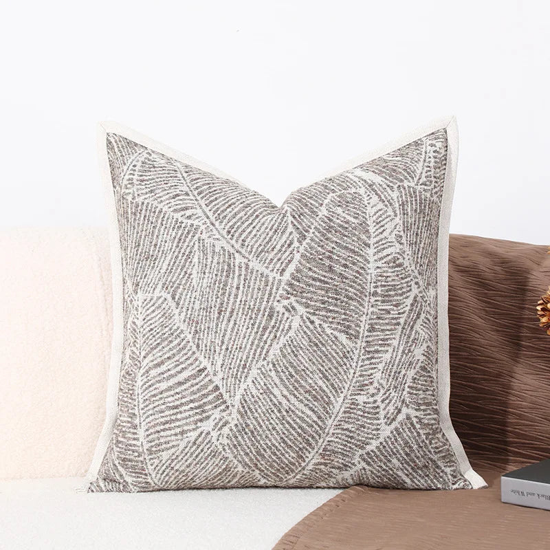 DecorBites™ Brighton Cross Stitch Faux Leather Cushion Cover 45x45cm Brown