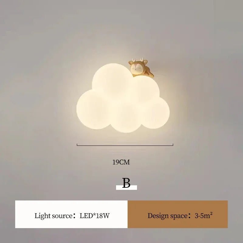 DecorBites™ Kids Room LED Animal Wall Lamps - Monkey Rabbit Cloud Design