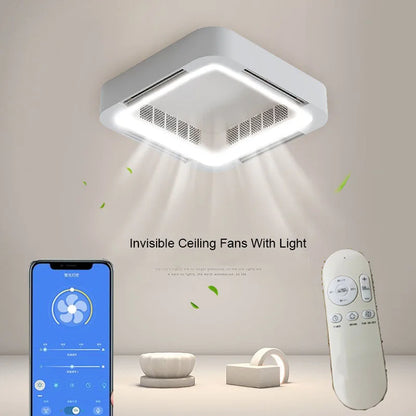 DecorBites™ Bladeless Ceiling Fan Light Remote Control LED Circulator for Bedroom Living Room