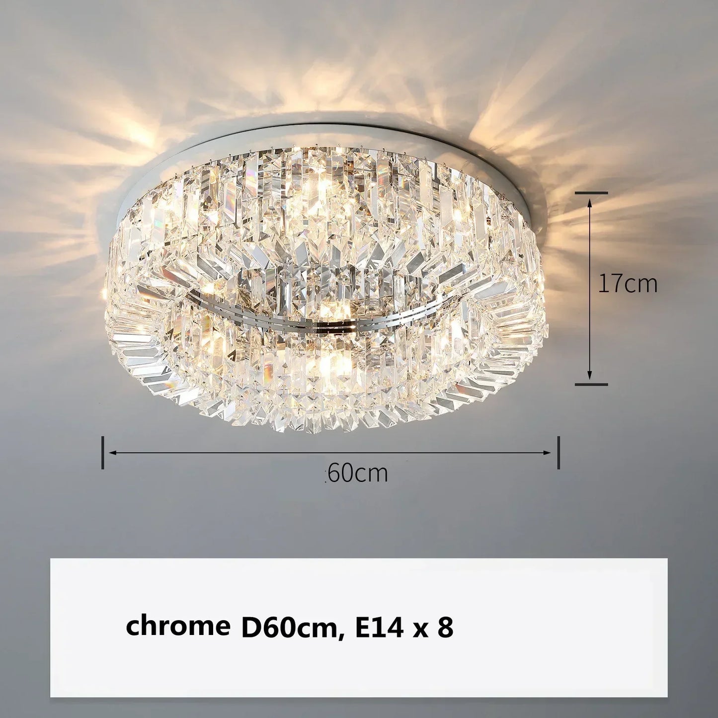 DecorBites™ Crystal Gold Ceiling Light for Dining Room, LED Chandeliers Living Room Decoration