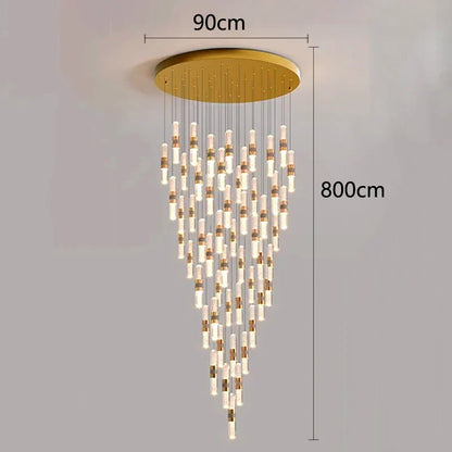 DecorBites™ Crystal Chandelier Stair Pendant Lamp Living Room Pendant Lights Interior Lighting