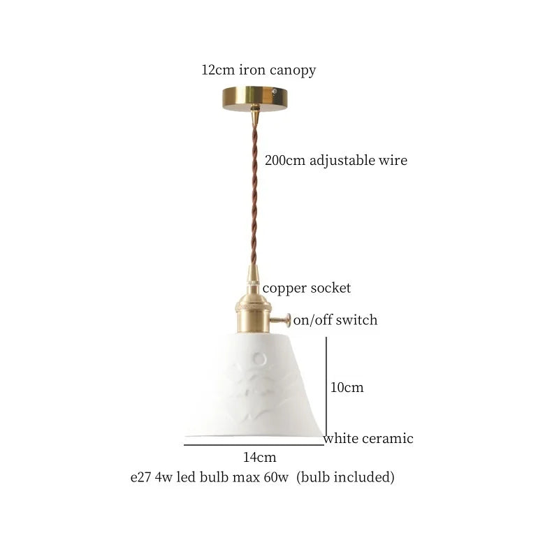 DecorBites™ Ceramic LED Hanging Lamp Japenese Style Pendant Lighting for Home Deco