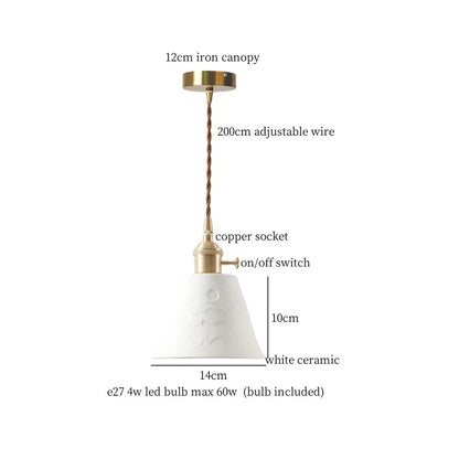 DecorBites™ Ceramic LED Hanging Lamp Japenese Style Pendant Lighting for Home Deco