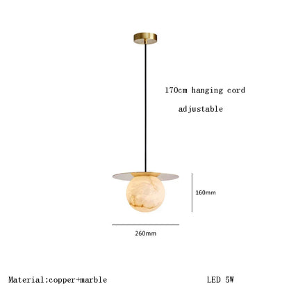DecorBites™ Alabaster Marble Pendant Lights for Luxury Dining Room, Kitchen & Bar Décor