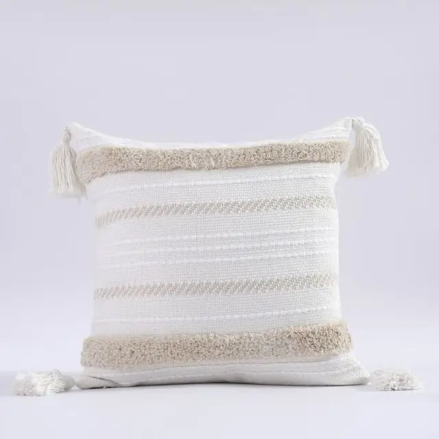 DecorBites™ Boho Morocco Tufted Tassel Cushion Cover for Modern Home Decor