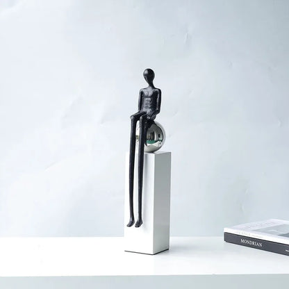 DecorBites™ Abstract Thinker Metal Figurine Portrait Sculpture Home Decoration