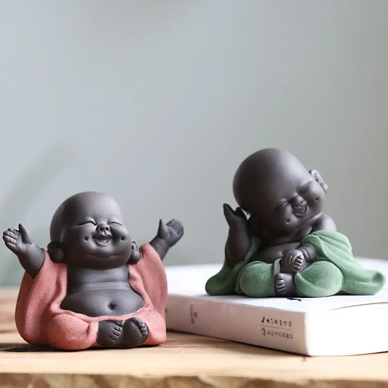 DecorBites™ Ceramic Maitreya Buddha Statue Tea Sculpture Figurine Craft Display Ornament