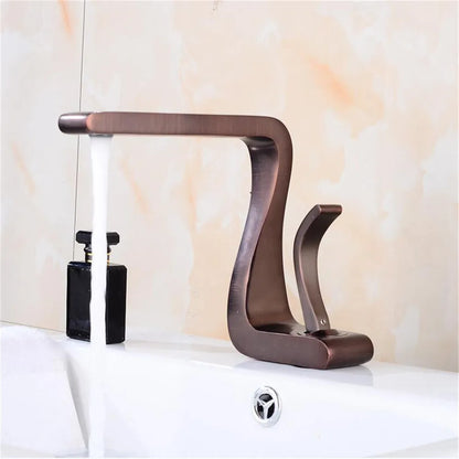 DecorBites™ Gold Basin Faucet: Modern Brass Bathroom Mixer Tap for Hot/Cold Water