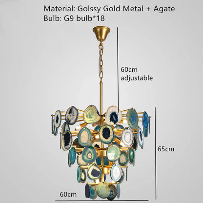 DecorBites™ Agate LED Wall Lamp Sconces Gold Metal Surface Mount E14 G4 Bulb