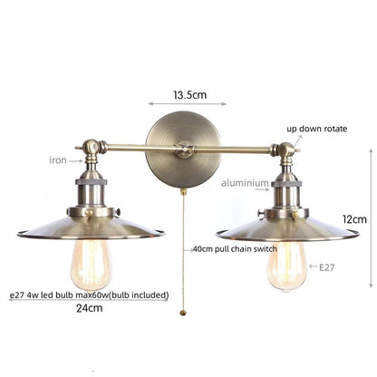 DecorBites™ Dual Head Pink LED Wall Light for Bedroom Decor & Hotel Industrial Style