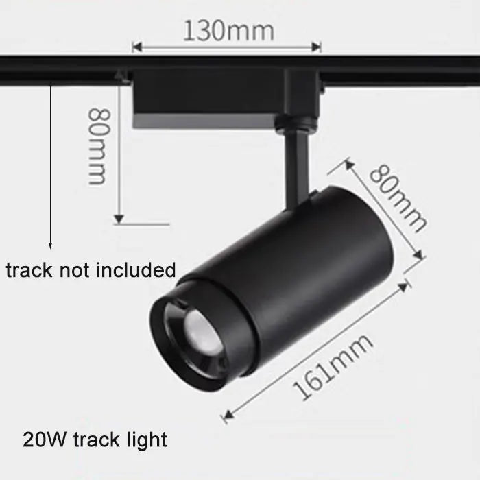DecorBites™ Adjustable Focus Industrial Black Track Spotlights