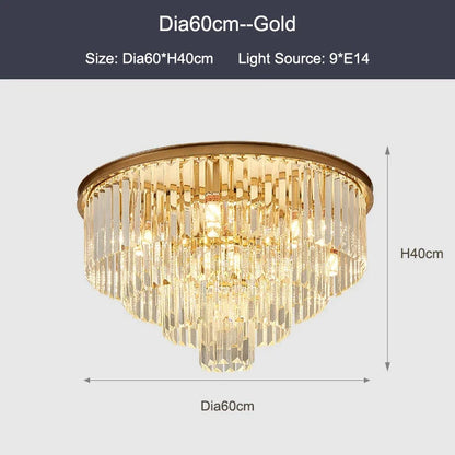 DecorBites™ Black Gold Crystal Ceiling Chandelier: Modern LED Pendant Light for Luxe Living Spaces