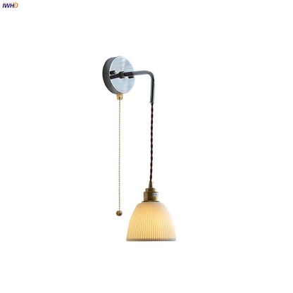 DecorBites™ Ceramic LED Wall Sconce Modern Nordic Design Adjustable Pull Chain Switch WC Mirror Light