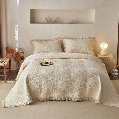 DecorBites™ Cotton Quilted Bedspread Set with Pillowcase - Versatile & Summer-Ready
