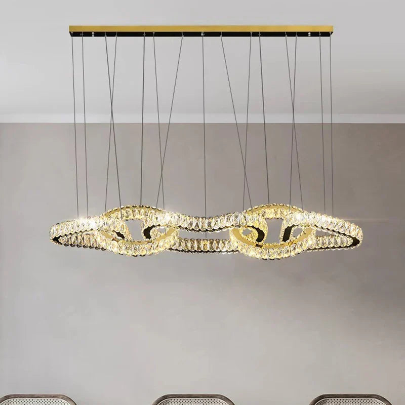 DecorBites™ Crystal Chandelier Pendant Light for Living Room Dining Room Ceiling Light