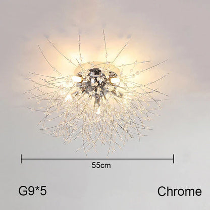 DecorBites™ Dandelion Chandelier: Nordic Minimalist Wrought Iron LED Indoor Light for Living Room