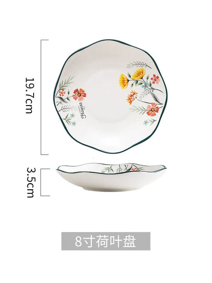 DecorBites™ Bone China Rice Noodles Bowl and Dinner Plate Set