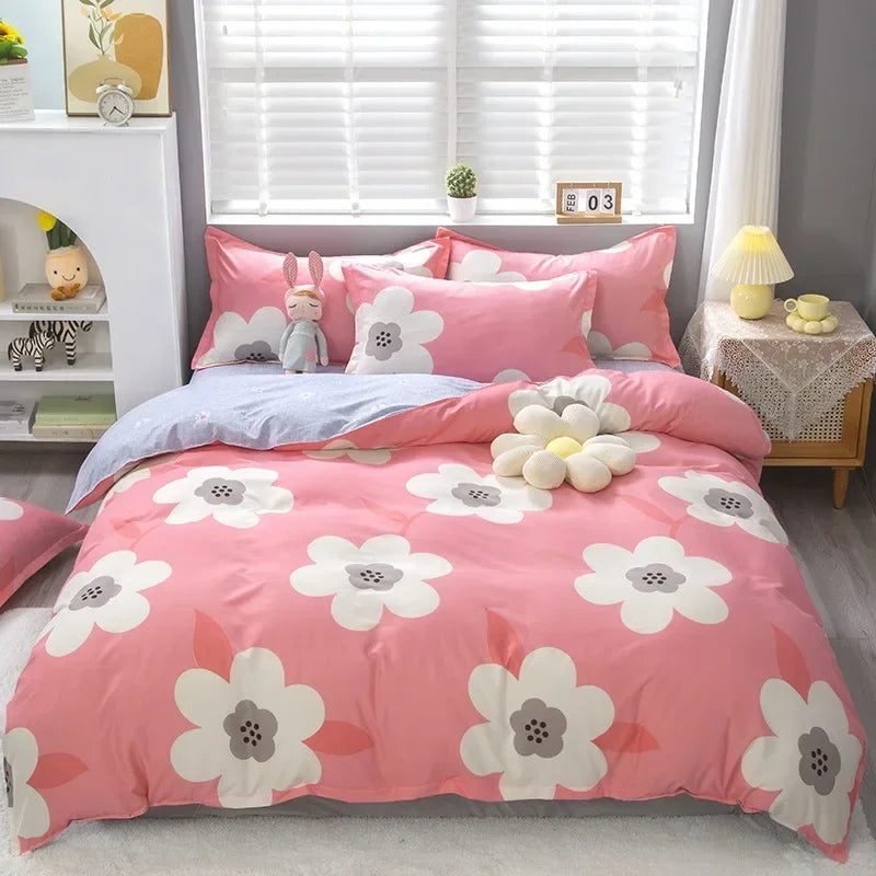 DecorBites™ Cartoon King Size Duvet Set 220x240 with Pillowcase - Skin Friendly & Comfortable
