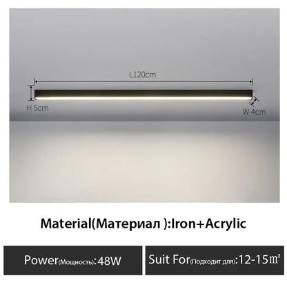 DecorBites™ Black Linear LED Ceiling Light for Aisle, Bedroom, Dining, Living Room – Minimalist Design