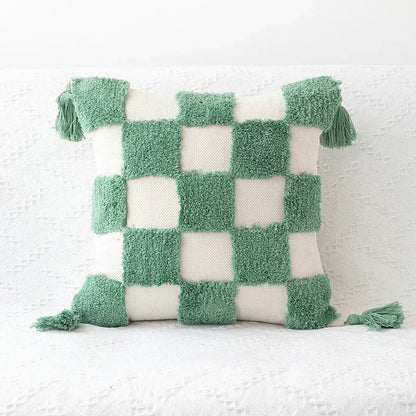 DecorBites™ Boho Geometric Tufted Cushion Cover Cotton Canvas Pillow Covers