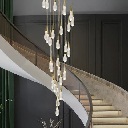 DecorBites™ Gold Crystal Water Drop Pendant Lights for Dining Room Chandelier