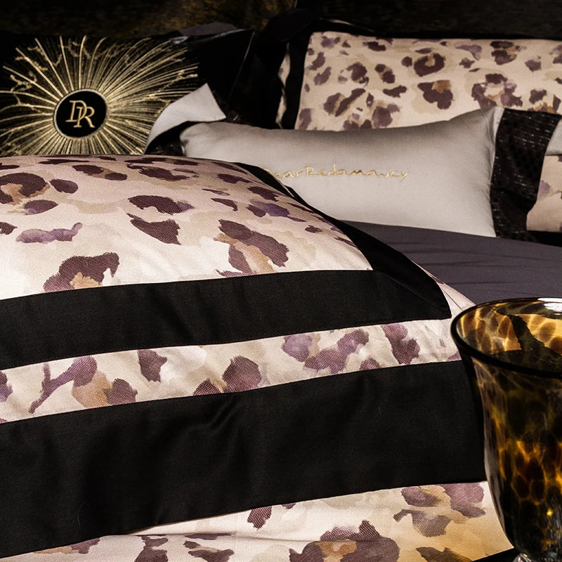 DecorBites™ Leopard Print Luxury Bedding Set Queen King Size Duvet Cover Sheet Pillowcases
