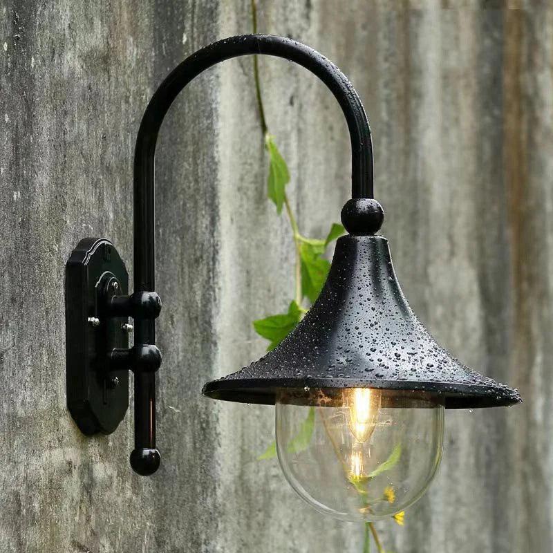 DecorBites™ Black Outdoor Wall Lamp for Country Garden Villa Aisle Balcony Lighting