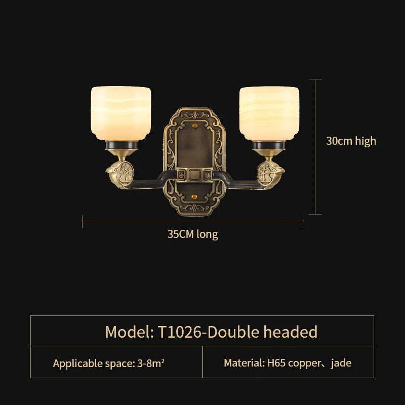 DecorBites™ All Copper Jade Chandelier for Living Room, Villa Duplex Multi-storey Lighting