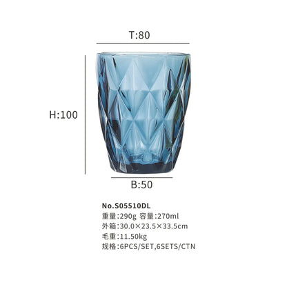 DecorBites™ 240ml Water Glass Drinkware for Cold Beverages, Perfect for Family and Friends Party