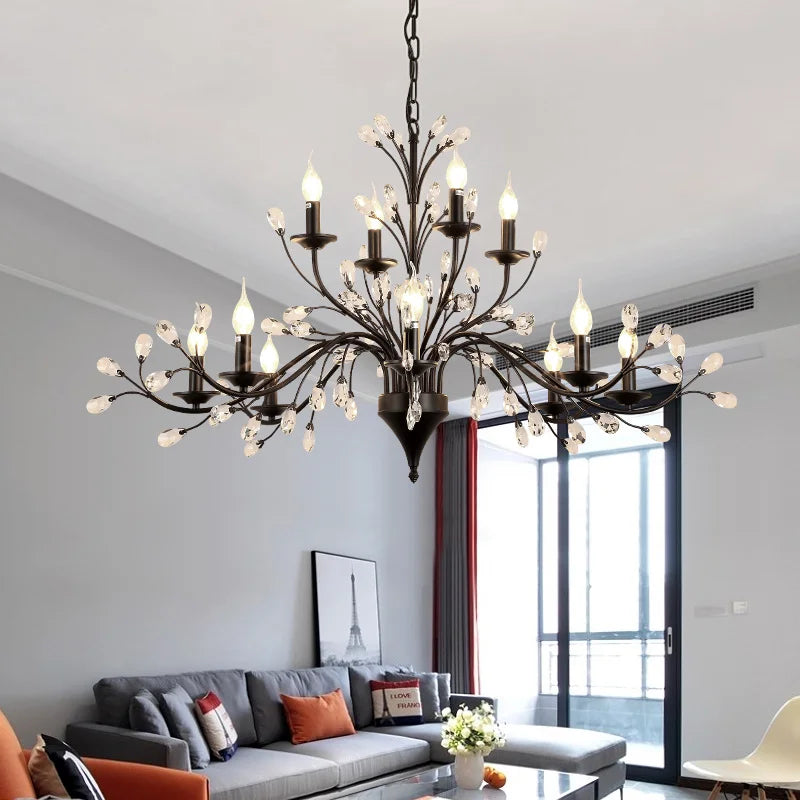 DecorBites™ Crystal LED Chandelier for Home Lighting in Bedroom Living Room Dining Kitchen