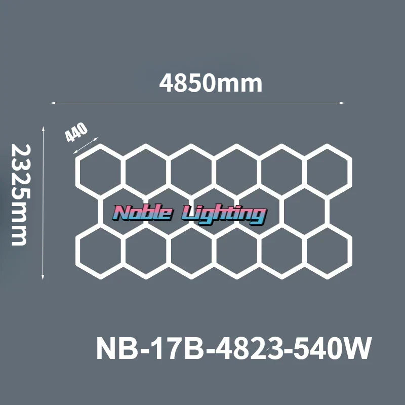 DecorBites™ Aluminum Housing Hexagon LED Light Bar Detailing Light 5X12M Honeycomb Ceiling Lamp