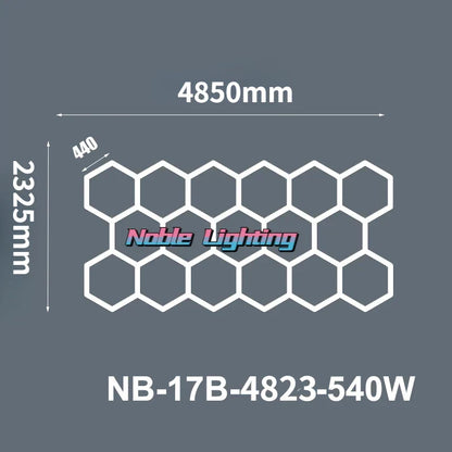 DecorBites™ Aluminum Housing Hexagon LED Light Bar Detailing Light 5X12M Honeycomb Ceiling Lamp