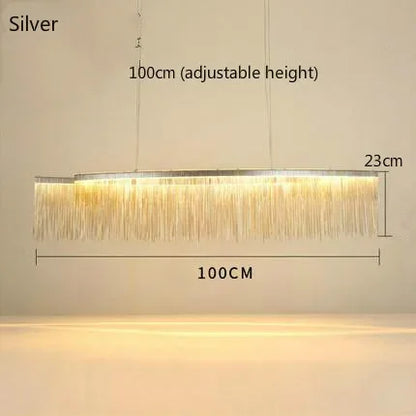 DecorBites™ Gold Chain Chandelier with Remote Control - Modern LED Pendant Light for Home Décor