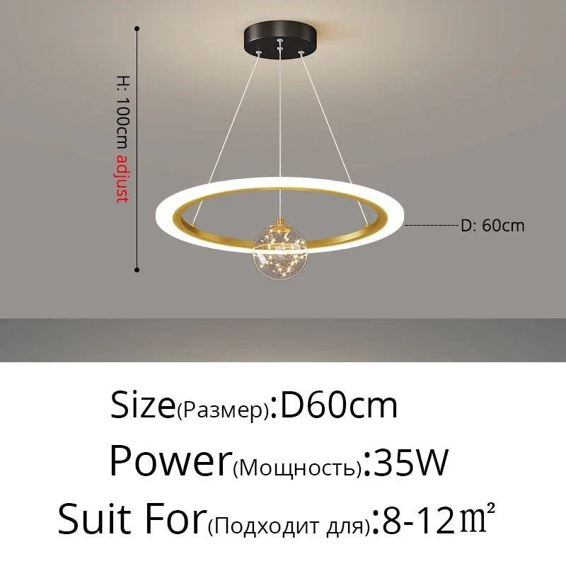 DecorBites™ LED Star Chandeliers: Modern Dimmable Lighting for Living Room Bedroom Decor