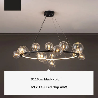 DecorBites™ Glass Ball G9 LED Chandelier: Modern Minimalist Nordic Design