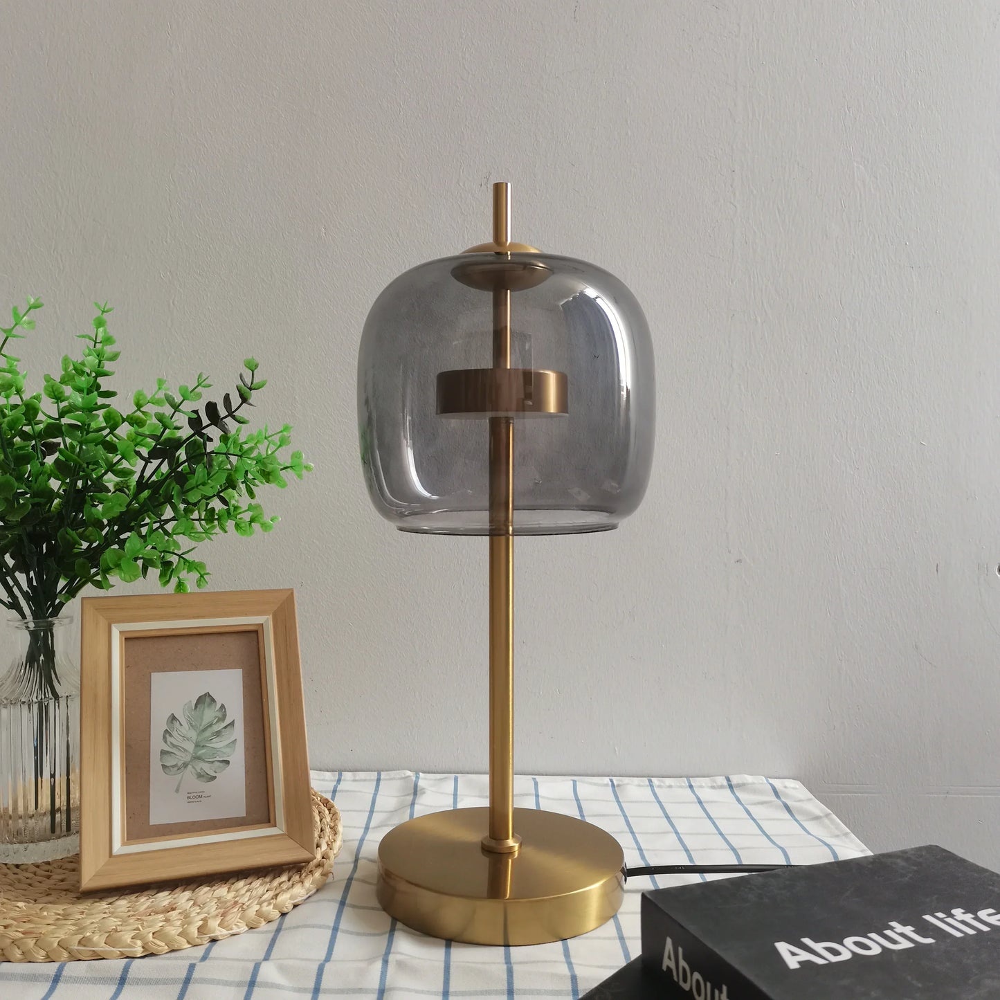DecorBites™ Glass Table Lamp: Modern Nordic Design for Bedroom Living Room Decor