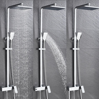 DecorBites™ Black Brass Shower Faucet with 8" Rainfall Shower Head and Tub Spout
