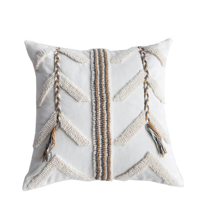 DecorBites™ Beige Crochet Tufted Pillow Cover: Nordic Style Home Decor Cushion