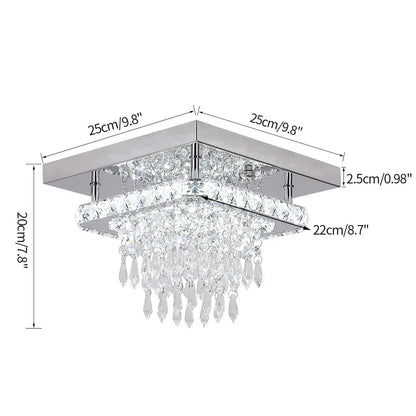DecorBites™ Crystal LED Flush Mount Ceiling Light for Kitchen Hallway - Modern Chandelier Fixture