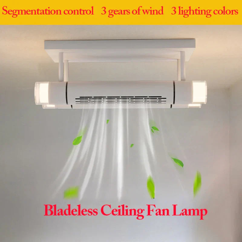 DecorBites™ Bladeless Ceiling Fan with Remote Control LED Light Fixture for Home Décor