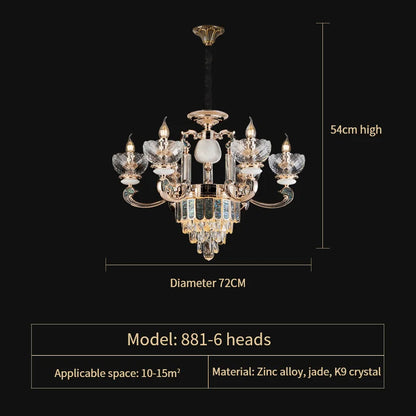 DecorBites™ Crystal Candle Chandelier: Modern European Living Room Lighting