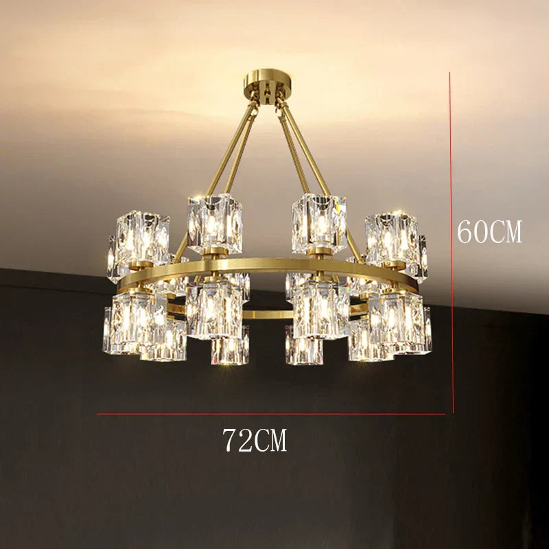DecorBites™ Crystal Chandelier for Living and Dining Room Lighting