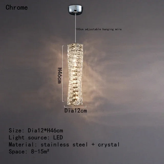 DecorBites™ Crystal LED Pendant Ceiling Chandelier for Kitchen Island, Dining Room & Living Room