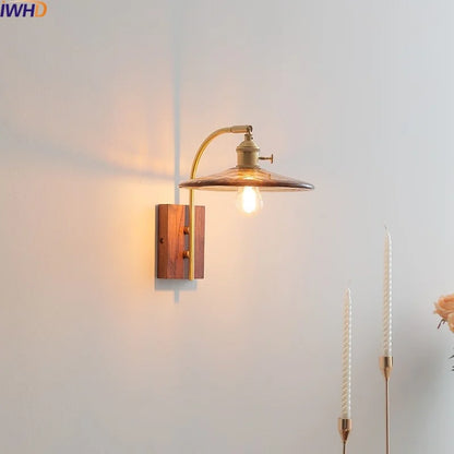 DecorBites™ Amber Glass LED Wall Lamp for Modern Nordic Home Decor