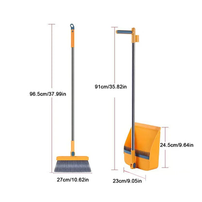 DecorBites™ Household Broom Scoop Set: Folding Dustpan, Broom & Shovel, Water Wiper, Pet Hair Grabber