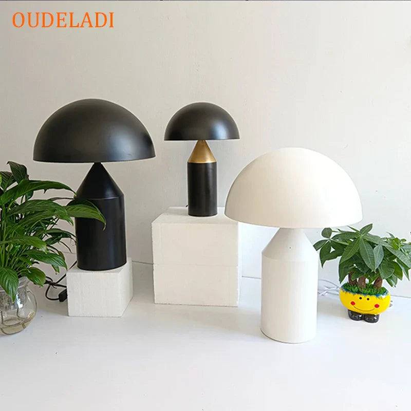 ™ Gold Iron Mushroom Table Lamp for Home Decor, Living Room, Bedroom - G9 Interface