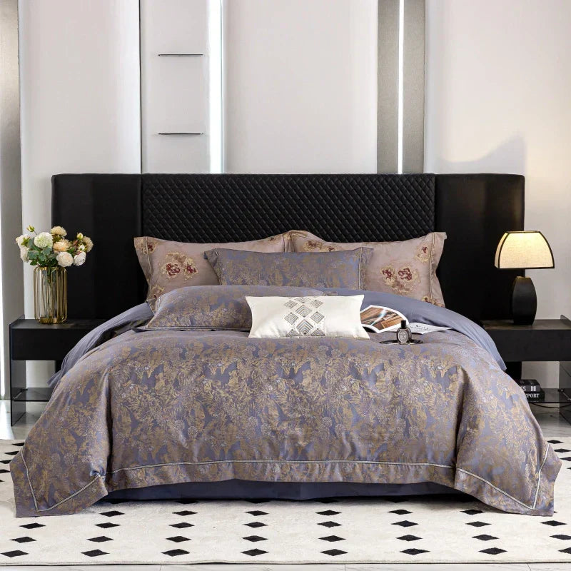 DecorBites™ Butterfly Jacquard Lyocell Cotton Luxury Bedding Set Full Queen