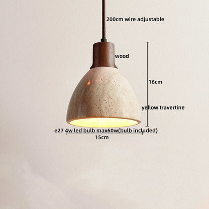 DecorBites™ LED Hanging Lamp: Yellow Travertine Japanese Style Pendant Light for Home Decoration
