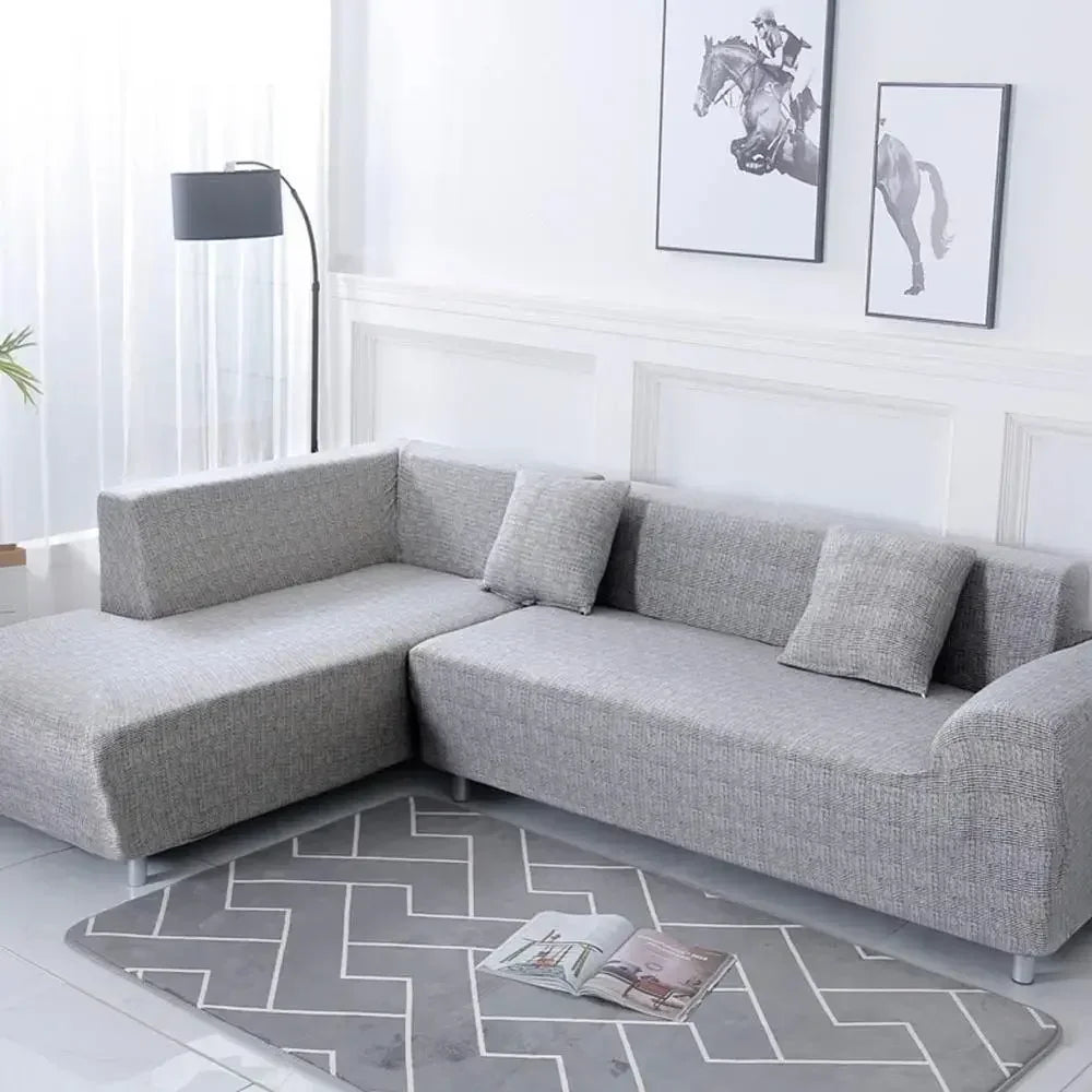 DecorBites™ Geometric Stretch Sofa Cover Slipcover | Couch Protector | L Shape Sofa Cover