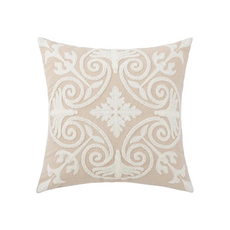 DecorBites™ Daisy Floral Geometric Embroidery Pillowcase, Soft Comfortable Home Decor Cover